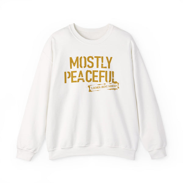 Lions Not Sheep "Mostly Peaceful" Unisex Crewneck Sweatshirt
