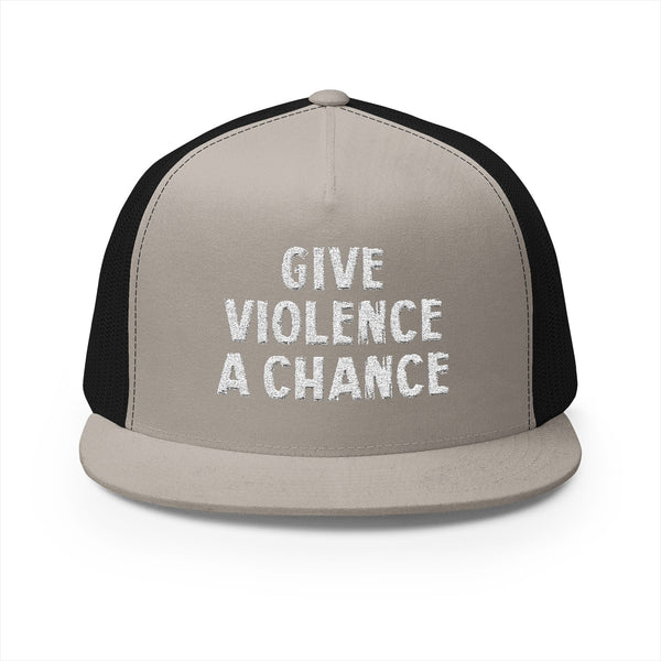 Lions Not Sheep "Give Violence A Chance" 5 Panel Trucker Hat - Dark Version Old