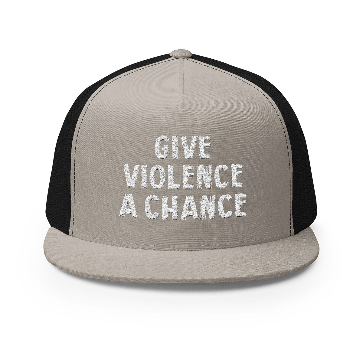 Lions Not Sheep &quot;Give Violence A Chance&quot; 5 Panel Trucker Hat - Dark Version