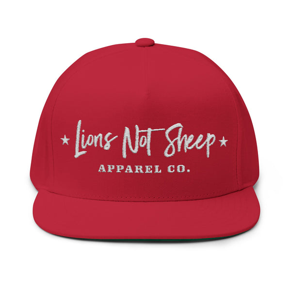 Lions Not Sheep "Apparel Co." Flat Bill Hat - Dark Version Old
