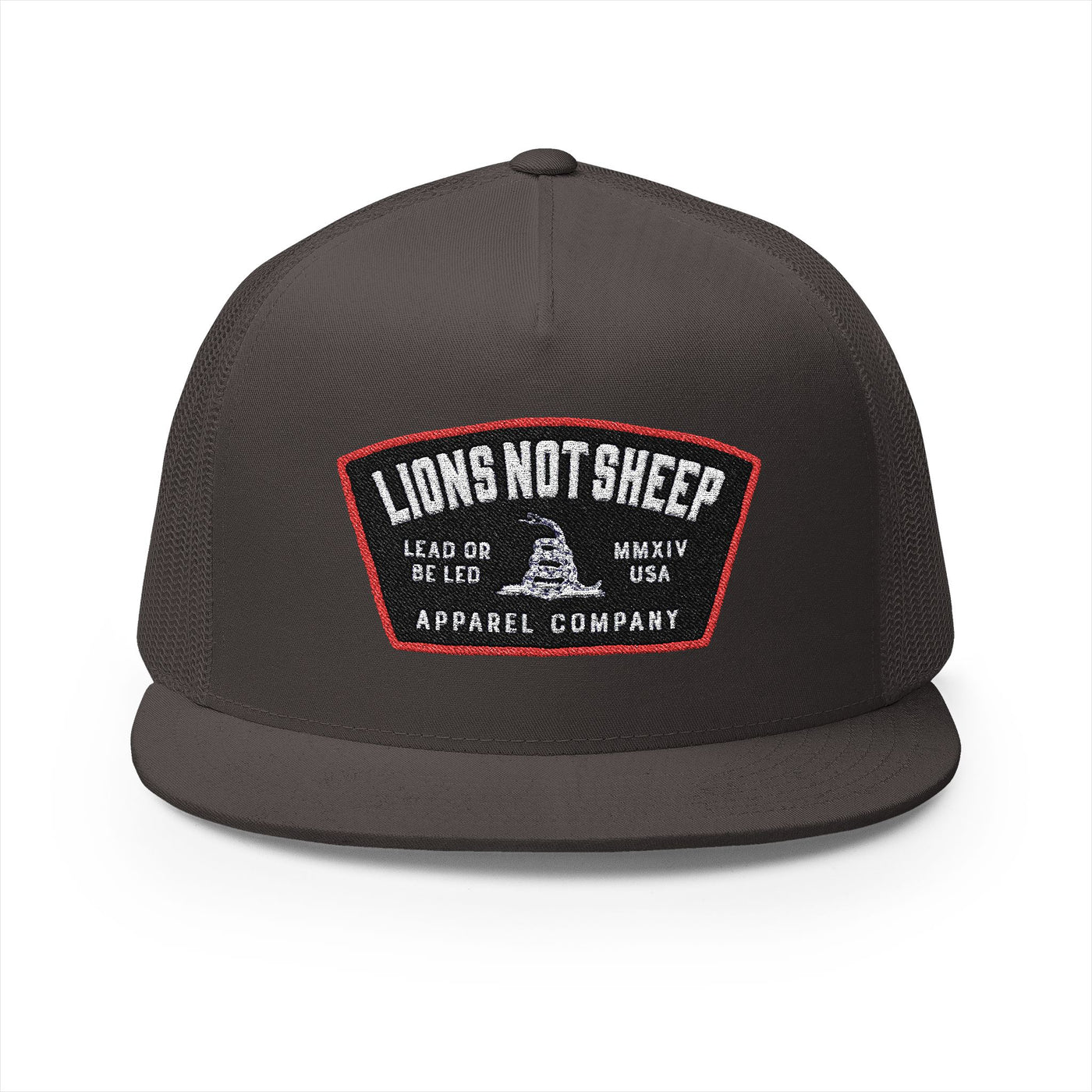 Lions Not Sheep "Lead From the Front" 5 Panel Trucker Hat Old