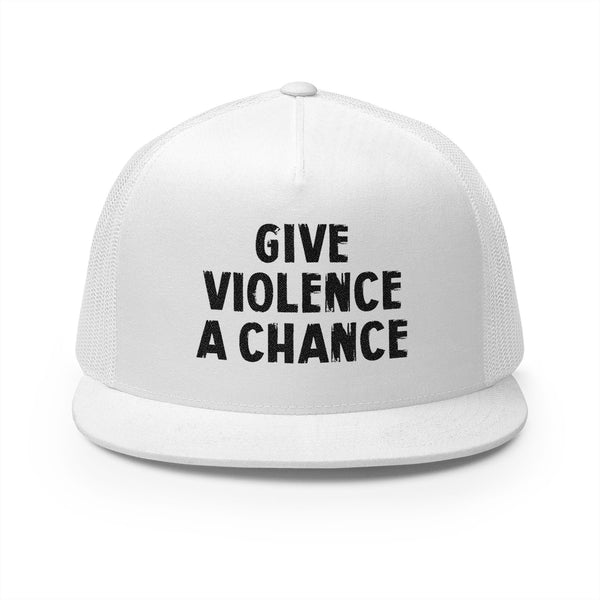Lions Not Sheep "Give Violence A Chance" 5 Panel Trucker Hat - Light Version Old