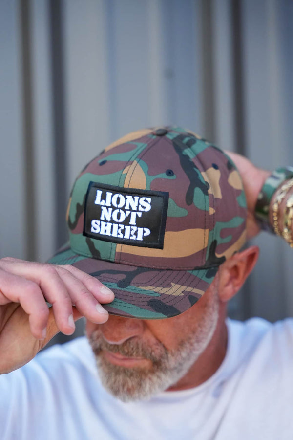 Lions Not Sheep "OG" SnapBack Hat - Green Camo