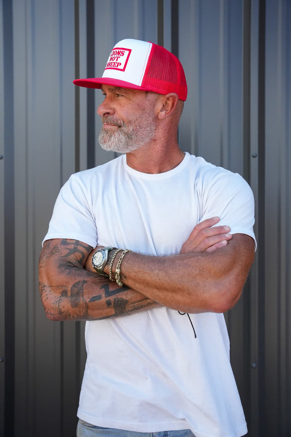 Lions Not Sheep OG Hat (White / Red)