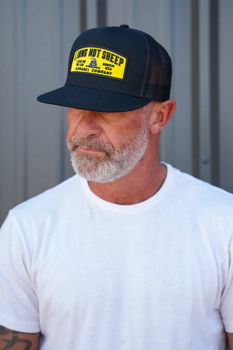 Lions Not Sheep "Lead From the Front" Trucker Hat - Black