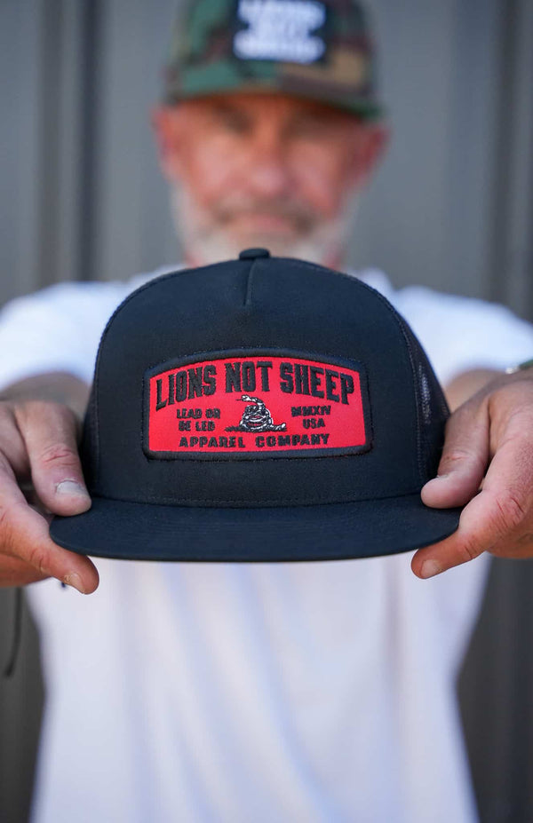 Lions Not Sheep "Lead From the Front" Trucker Hat - Red/Black