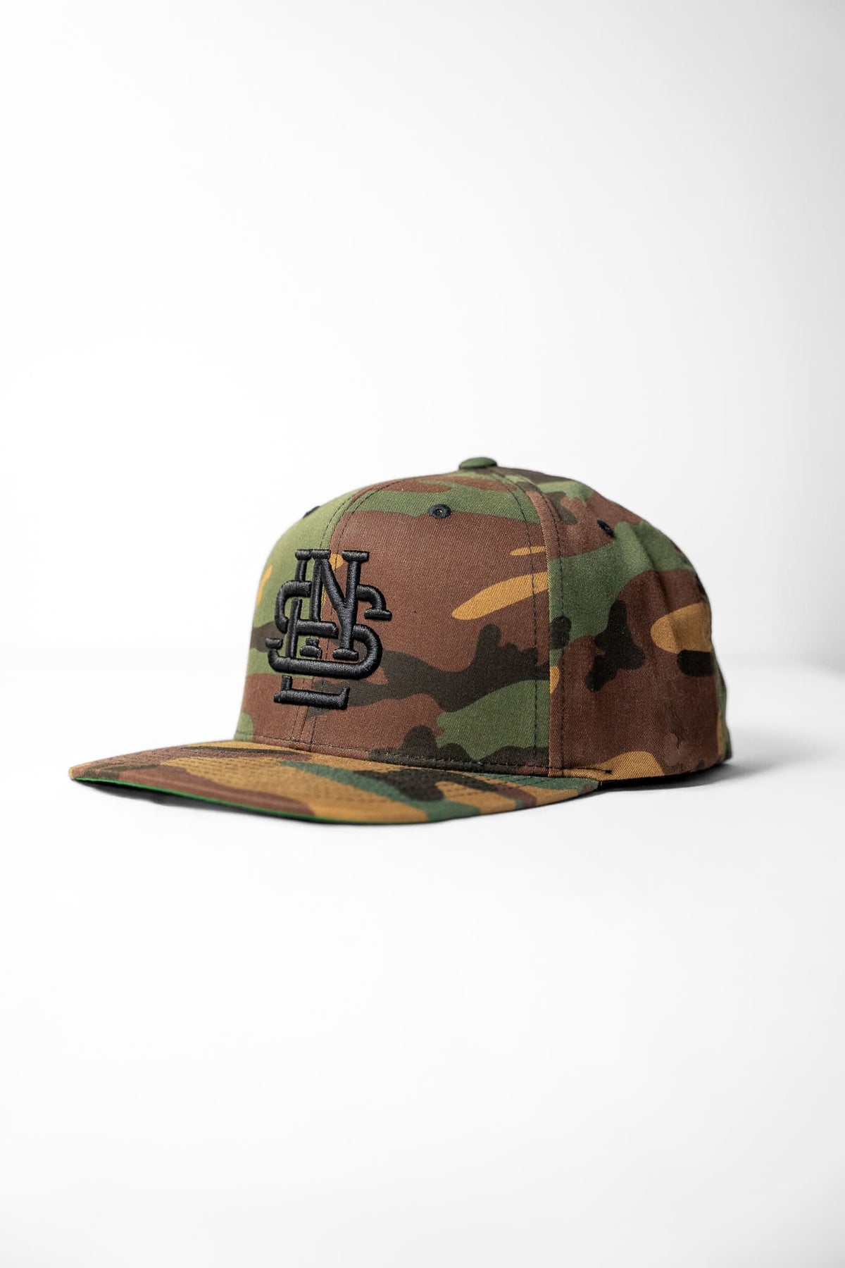 LNS Monogram Snapback - Woodland Camo/Black