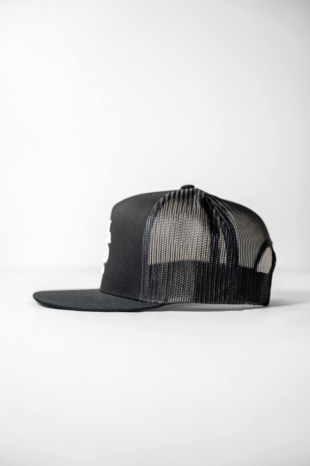 LNS Embroidered Monogram Trucker - Black/White