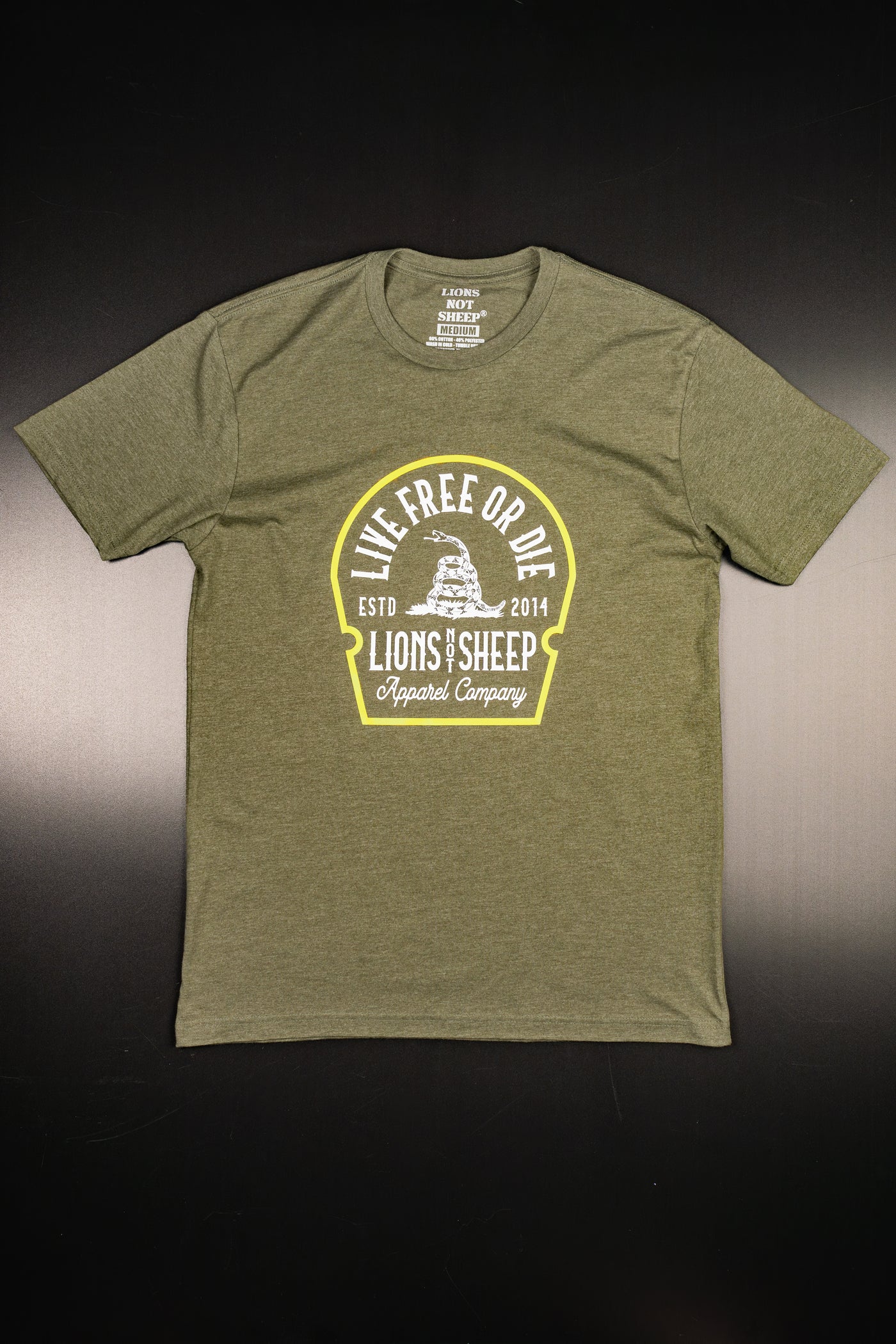 Lions Not Sheep "Live Free or Die" Tee - Military Green