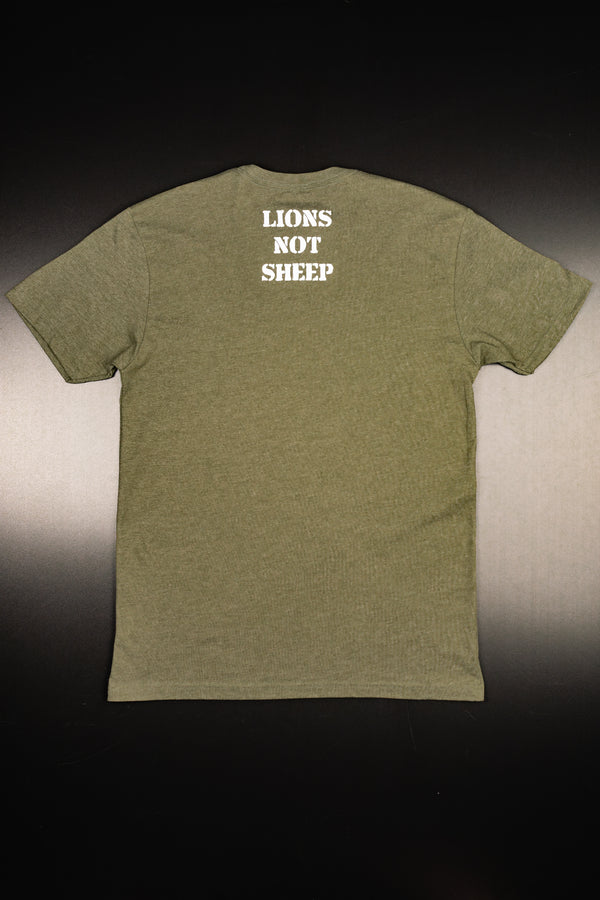 Lions Not Sheep "Live Free or Die" Tee - Military Green