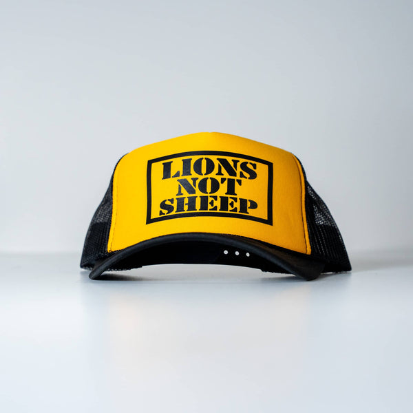 Lions Not Sheep Foam Trucker Hat Orange-Yellow
