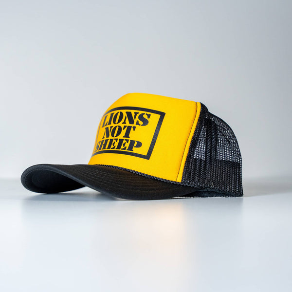 Lions Not Sheep Foam Trucker Hat Orange-Yellow