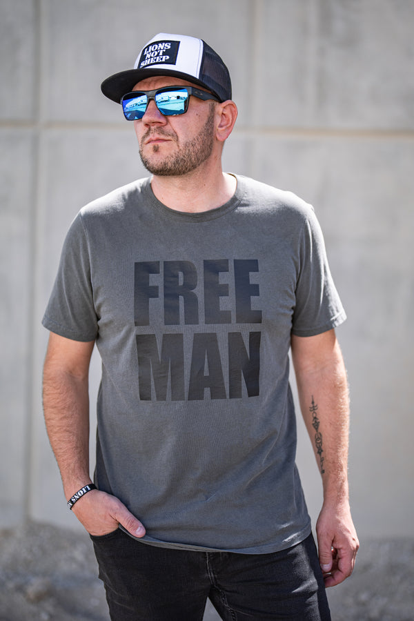 Lions Not Sheep "Free Man" Premium USA Tee - Smoke Edition