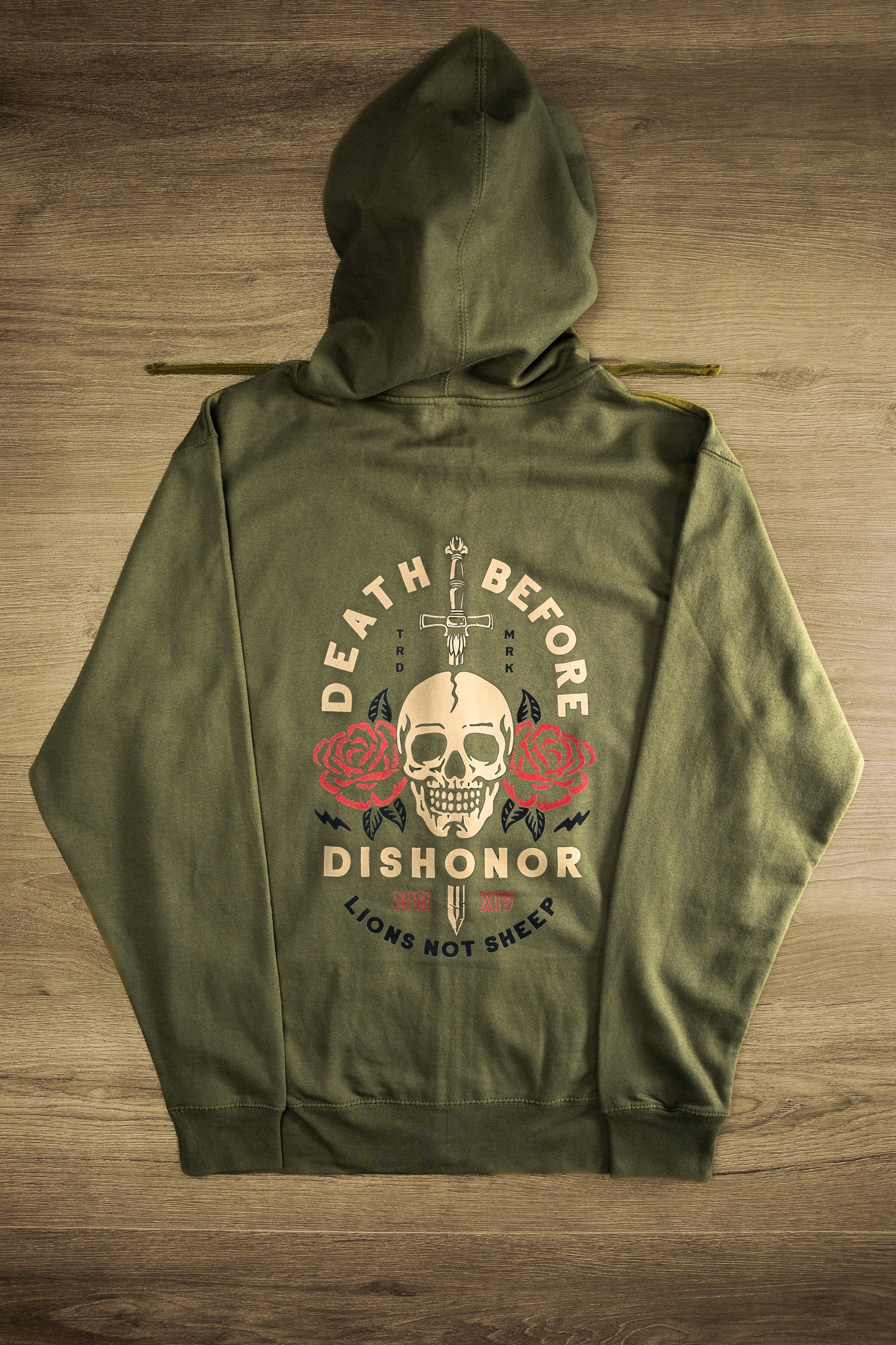 Lions Not Sheep "Death Before Dishonor" Unisex Zip-Up Hoodie - Lions Not Sheep ®