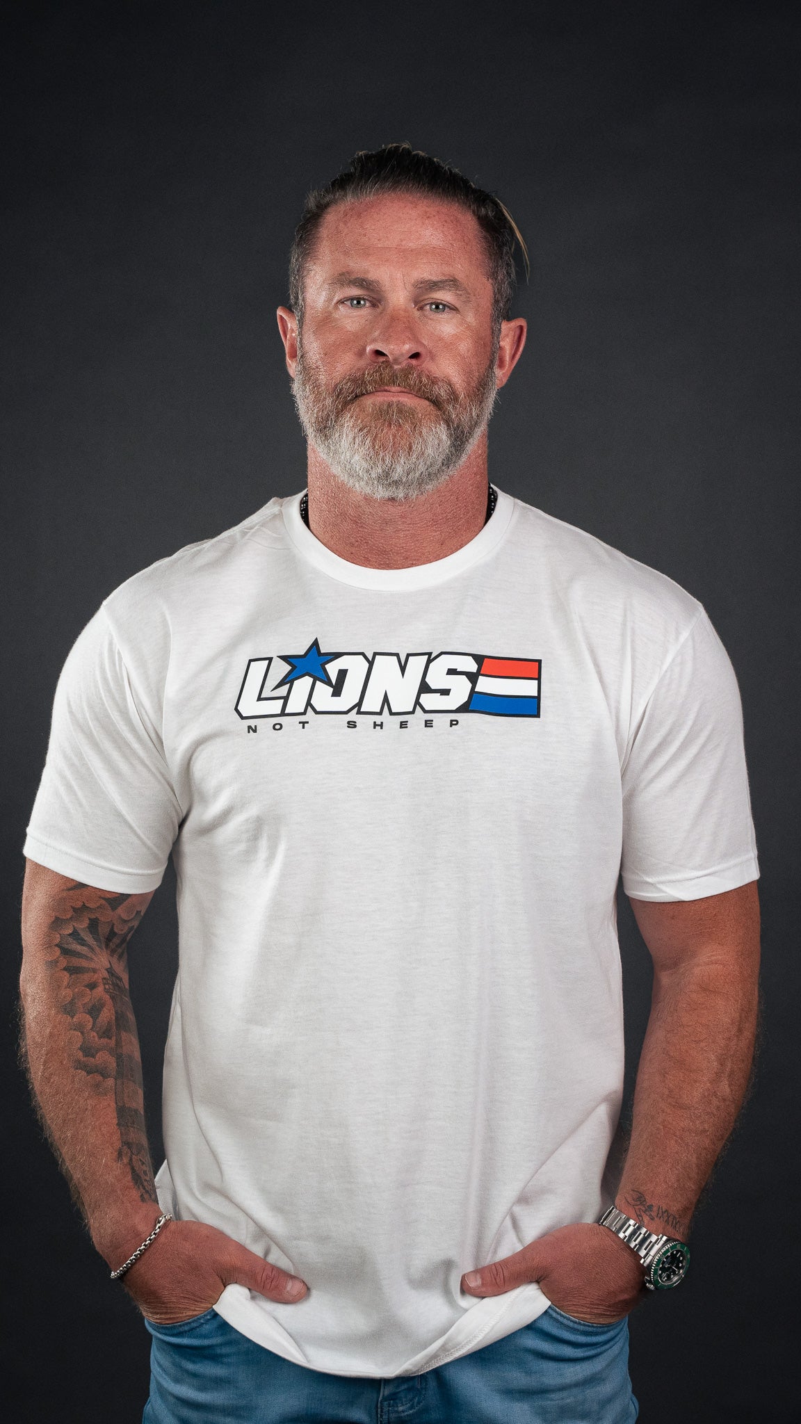 American Hero Tee (White Edition) - Lions Not Sheep ®