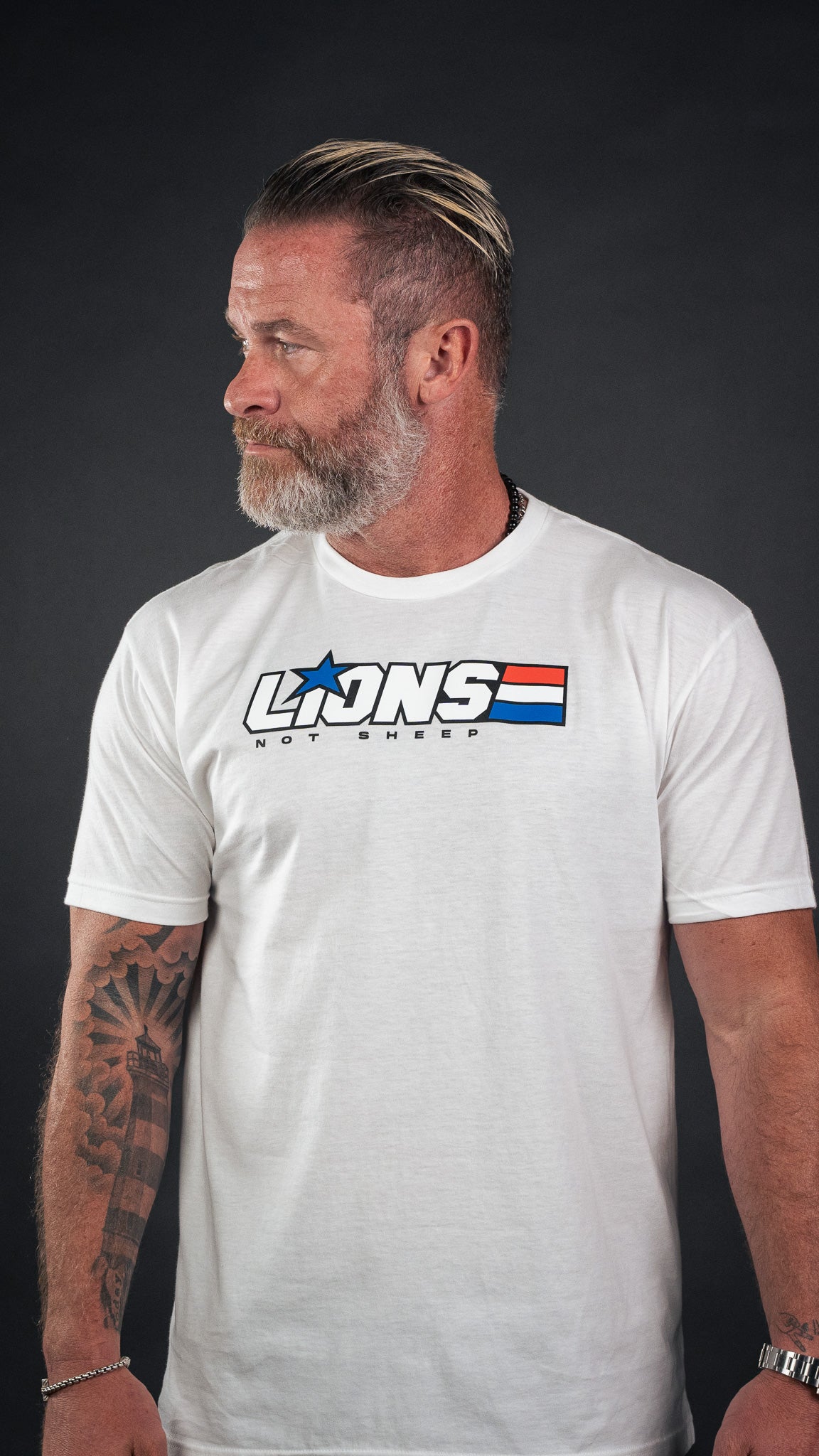 American Hero Tee (White Edition) - Lions Not Sheep ®