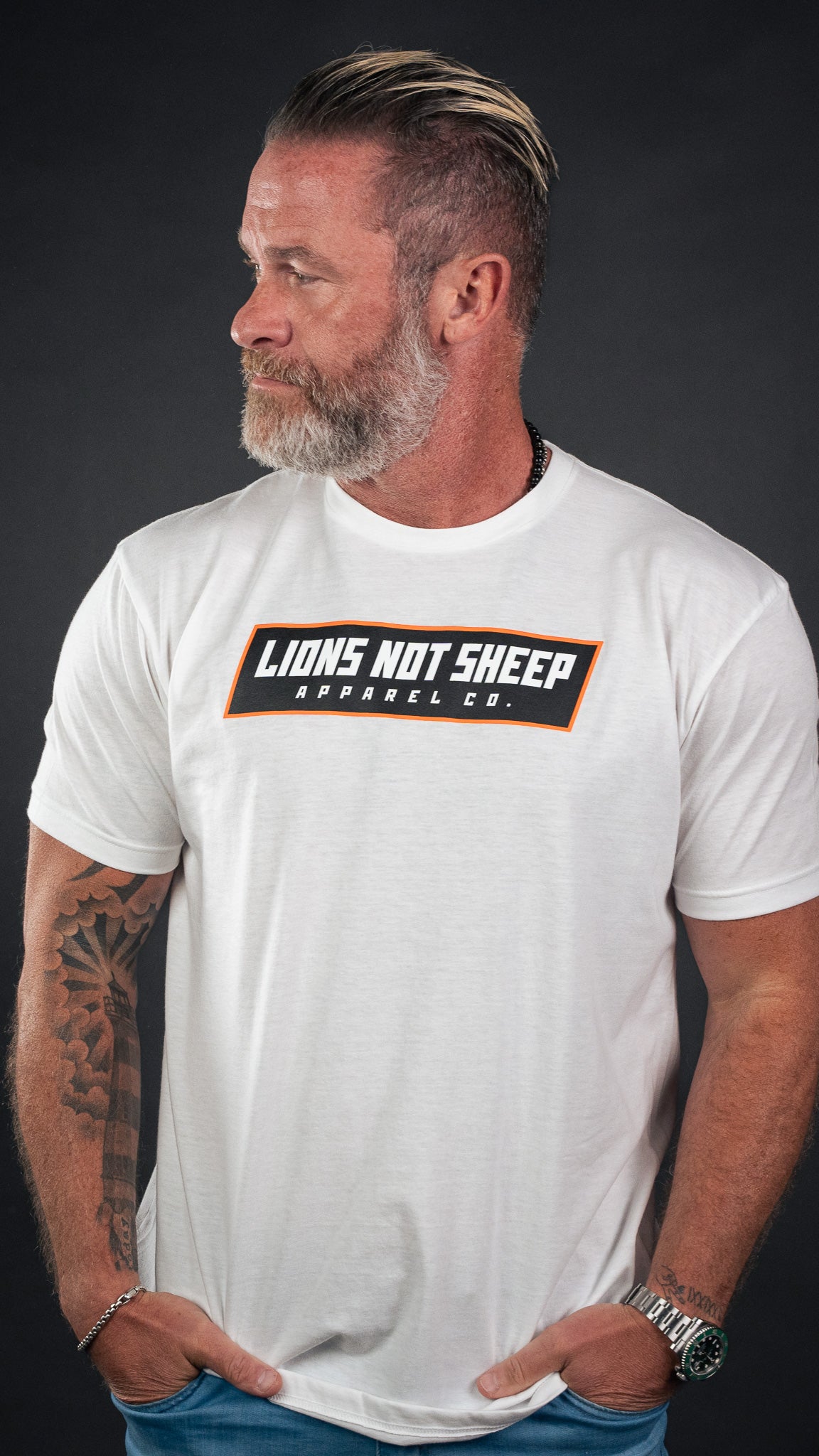 FRONTLINE Tee (White Edition) - Lions Not Sheep ®
