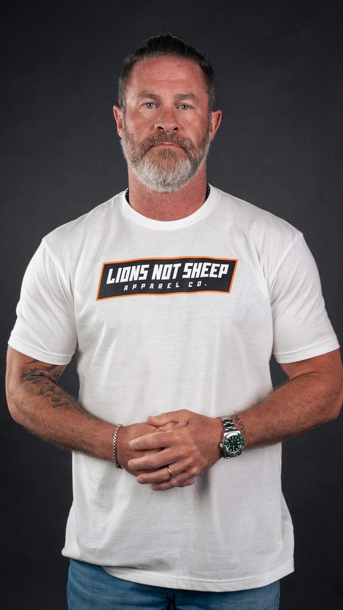 FRONTLINE Tee (White Edition) - Lions Not Sheep ®