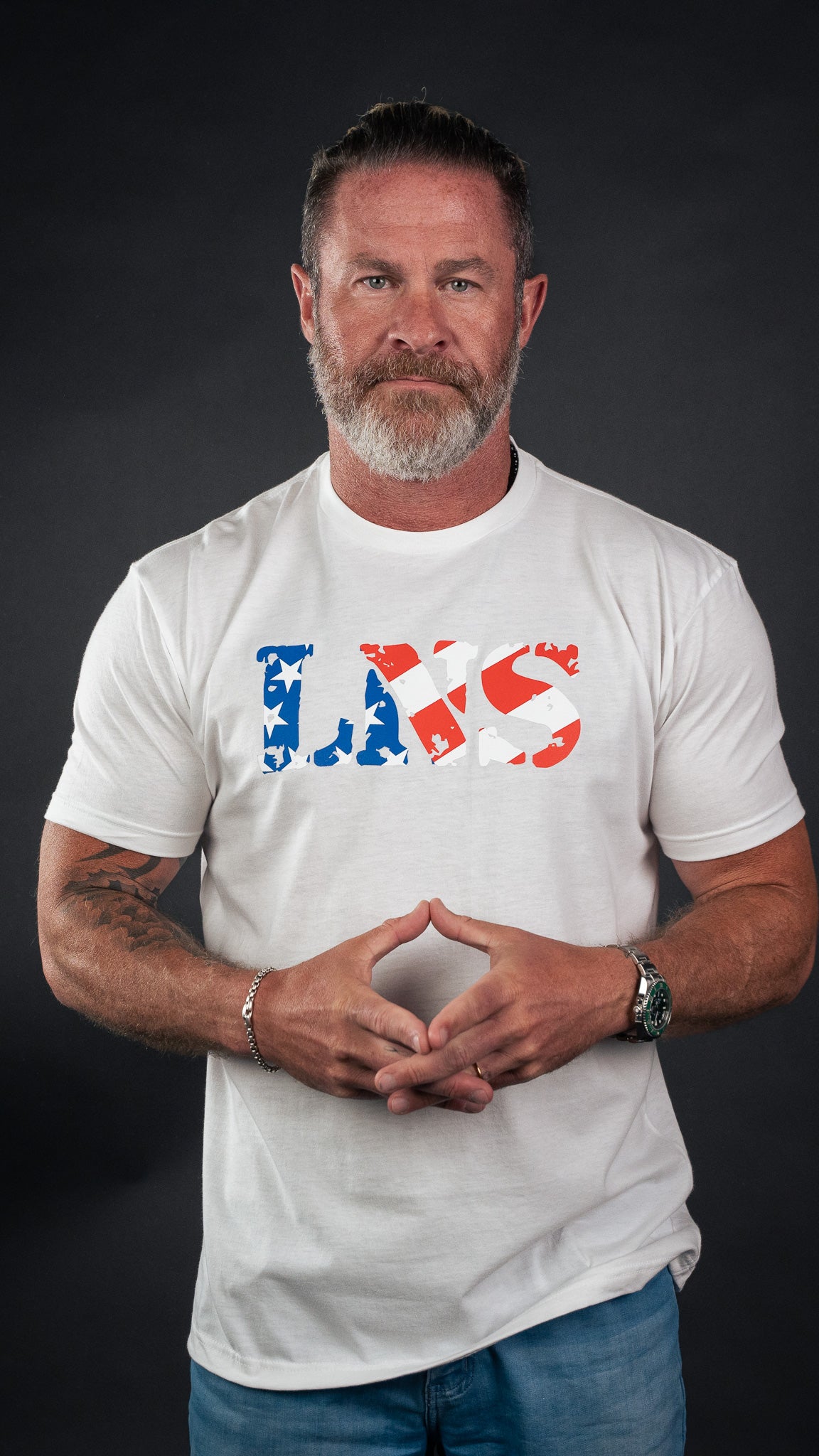 LNS AMERICA Tee (White Edition) - Lions Not Sheep ®