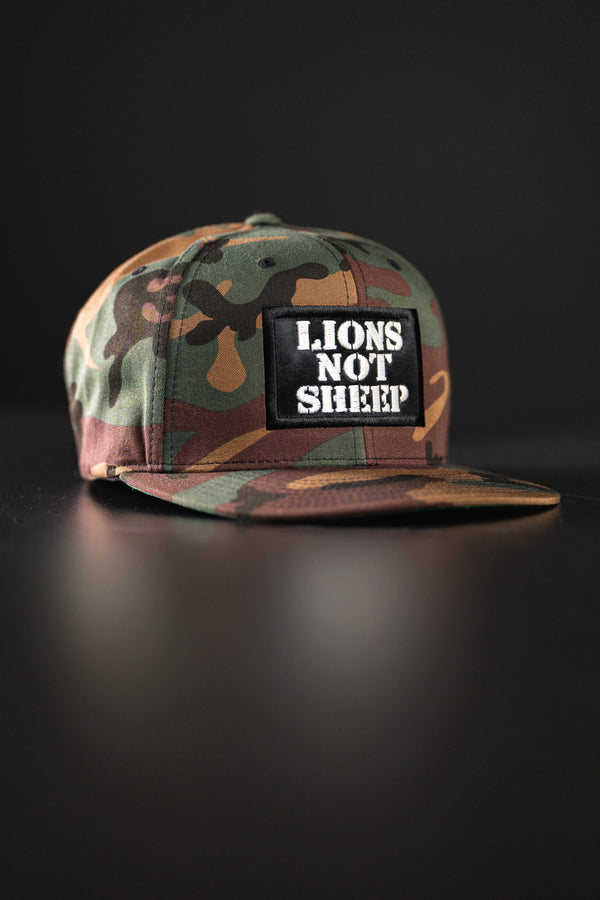 Lions Not Sheep "OG" SnapBack Hat - Green Camo