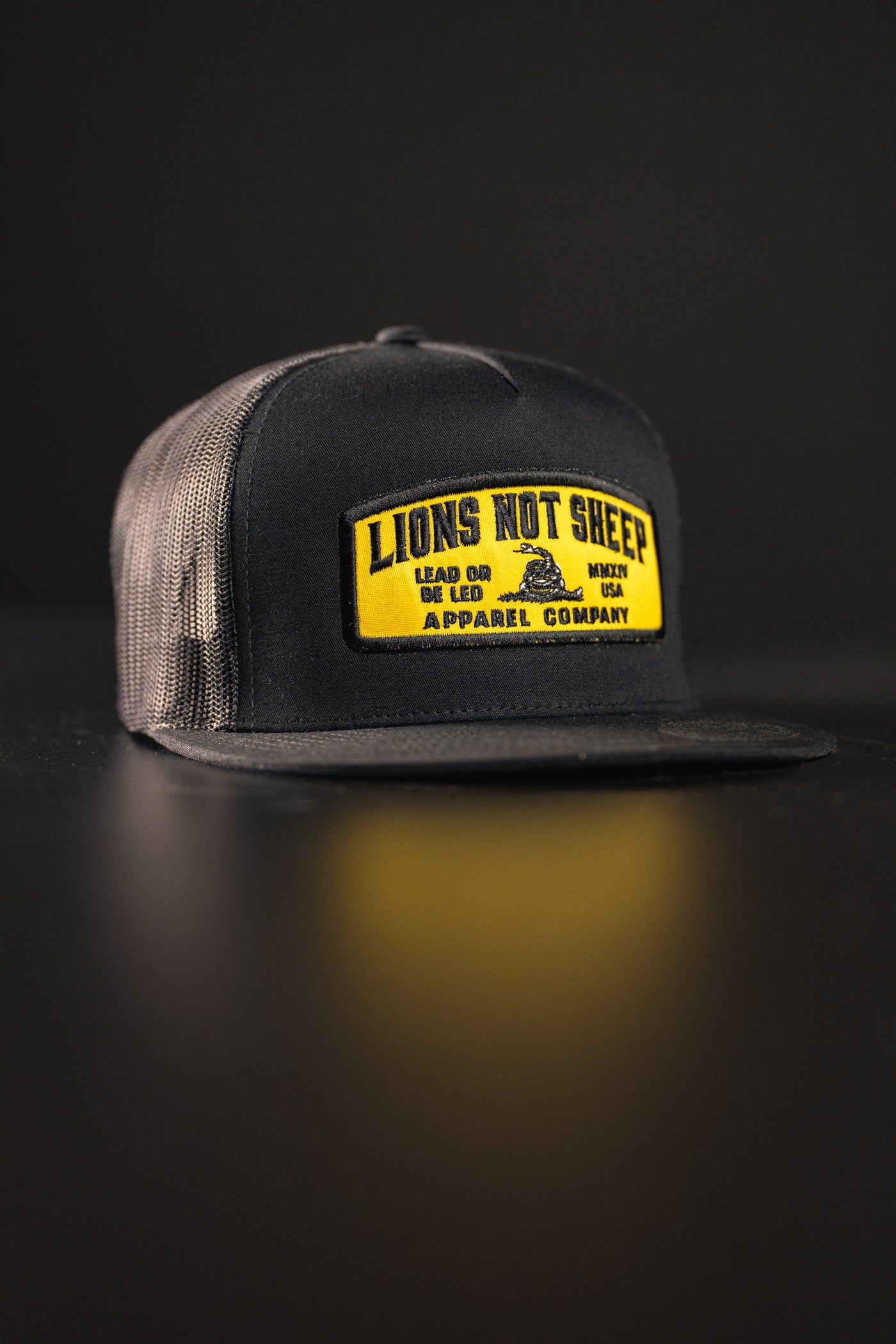 Lions Not Sheep "Lead From the Front" Trucker Hat - Black