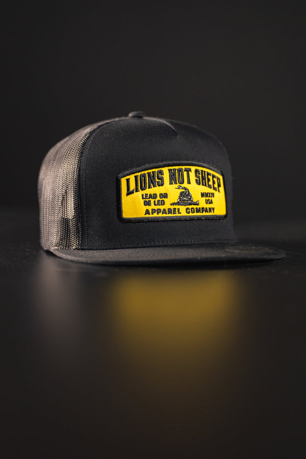 Lions Not Sheep "Lead From the Front" Trucker Hat - Black