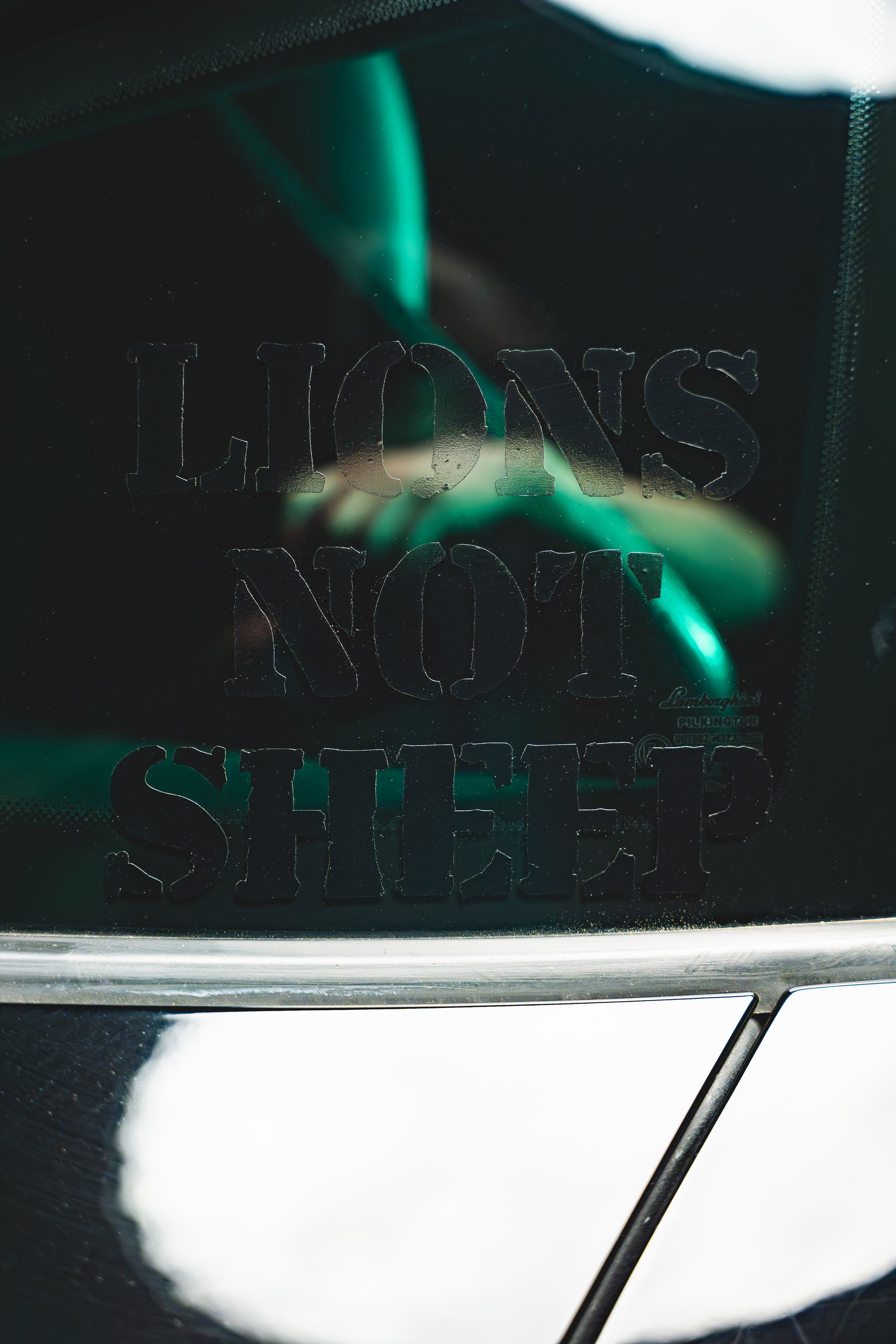 Lions Not Sheep Window Vinyl Stickers (Black / Large / Vertical) - Lions Not Sheep ®