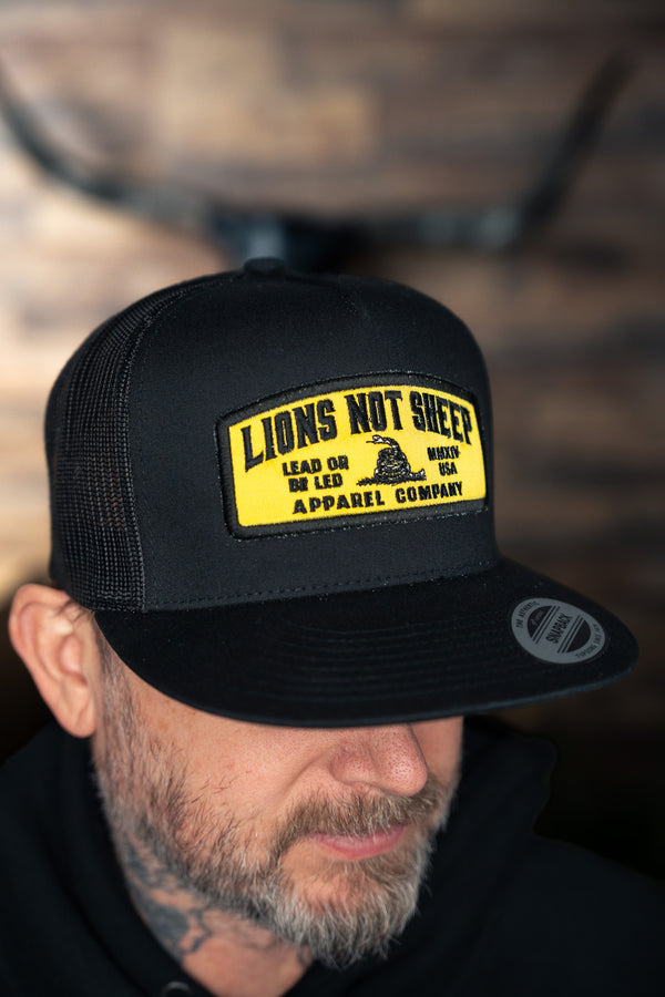 LEAD FROM THE FRONT Hat (Black/Yellow) - Lions Not Sheep ®