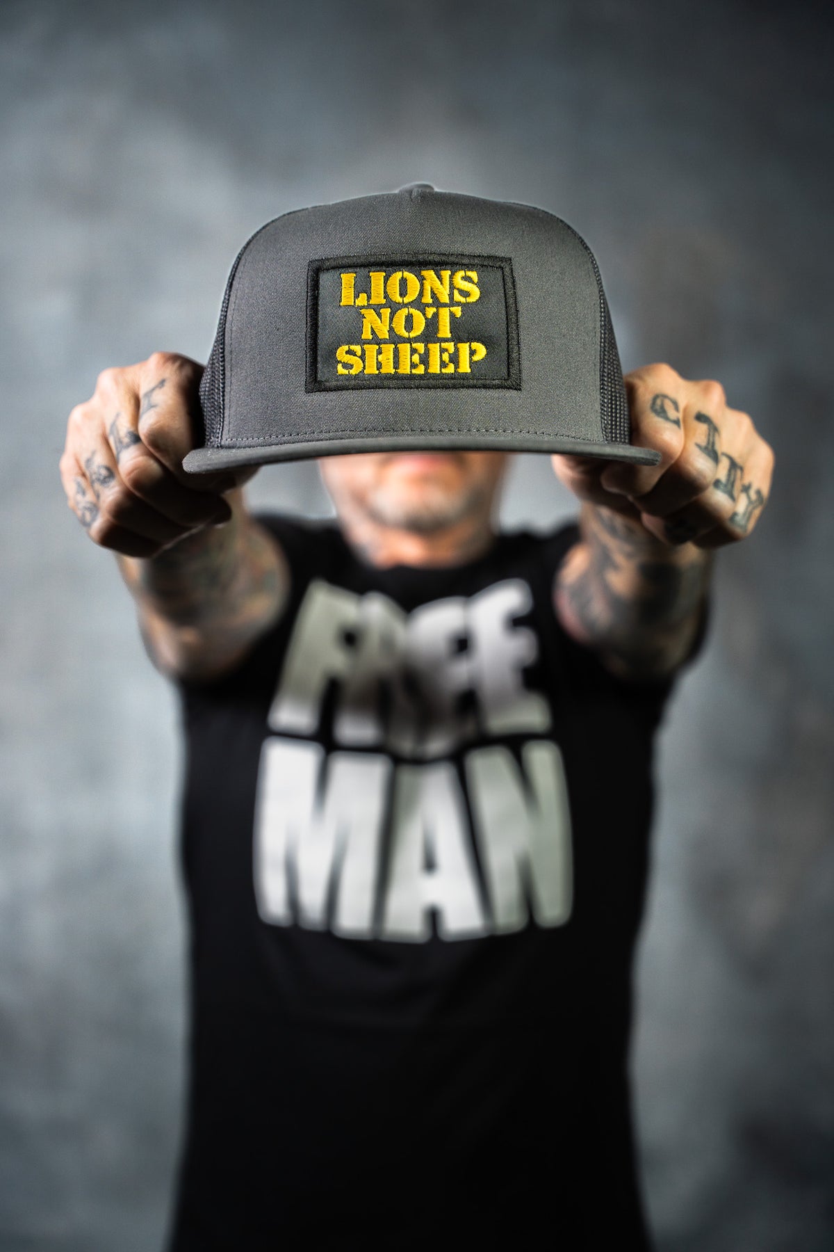 Lions Not Sheep OG Hat (Grey/Yellow) - Lions Not Sheep ®