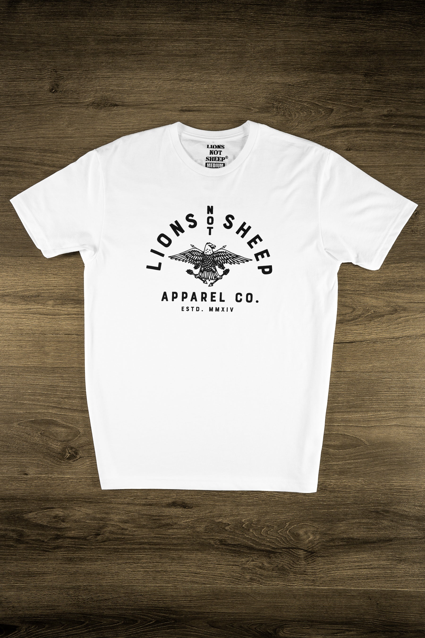 Lions Not Sheep "Vintage Eagle" Tee (White Edition) - Lions Not Sheep ®