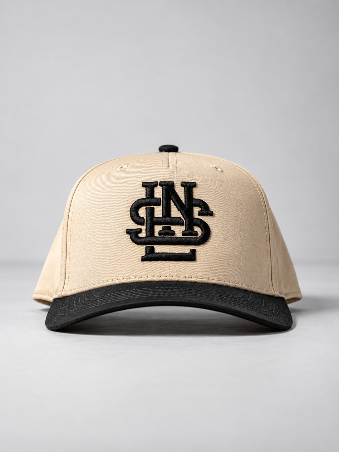 LNS Monogram Snapback - Cream/Black
