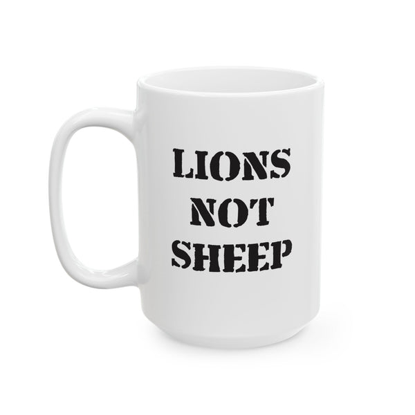 Lions Not Sheep – Best Dad Ever Ceramic Mug - Back Shot - White