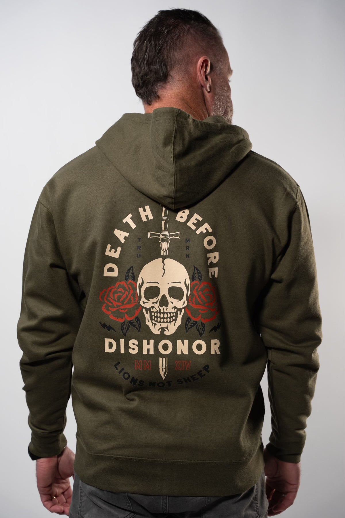 Lions Not Sheep &quot;Death Before Dishonor&quot; Unisex Zip-Up Hoodie - Lions Not Sheep ®