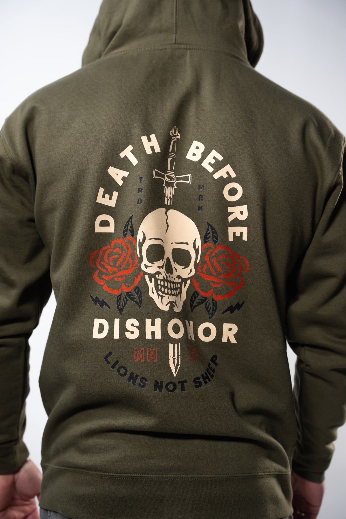 Lions Not Sheep &quot;Death Before Dishonor&quot; Unisex Zip-Up Hoodie - Lions Not Sheep ®