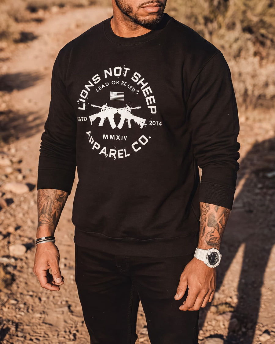 Lions Not Sheep "Cross Guns" Unisex Crewneck Sweatshirt