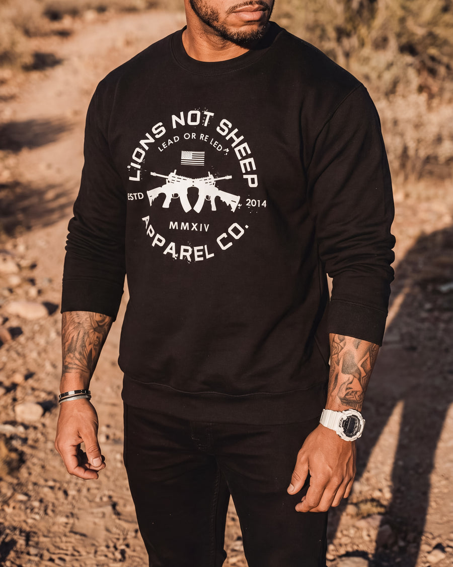 Lions Not Sheep "Cross Guns" Unisex Crewneck Sweatshirt