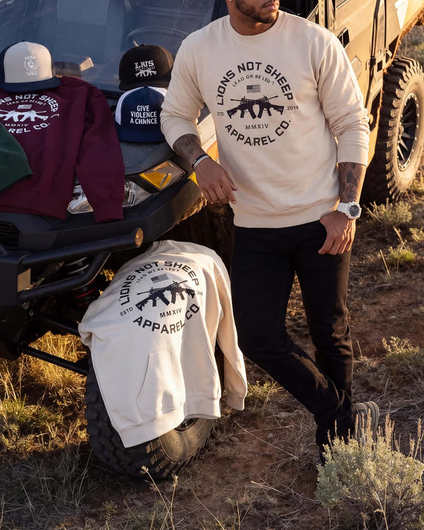 Lions Not Sheep "Cross Guns" Unisex Crewneck Sweatshirt