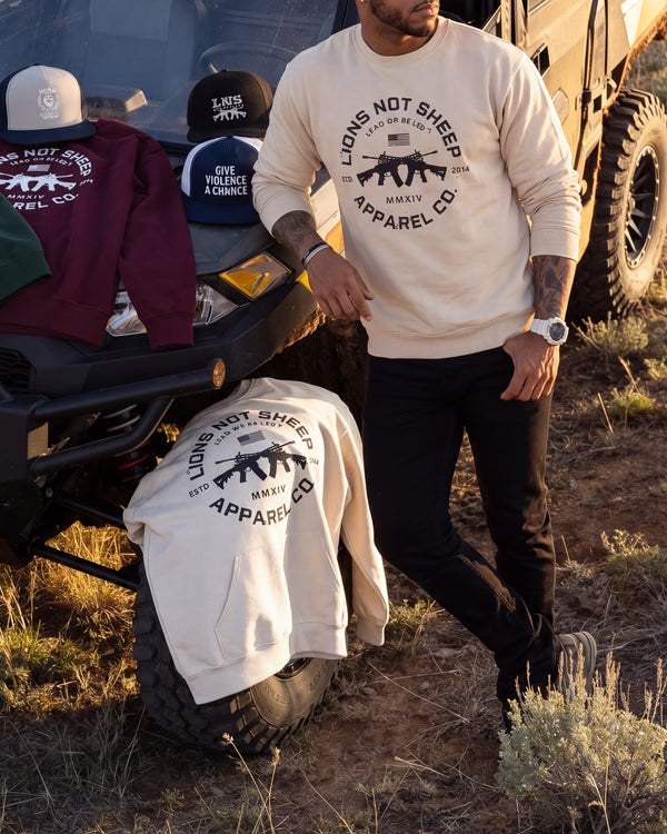 Lions Not Sheep "Cross Guns" Unisex Crewneck Sweatshirt