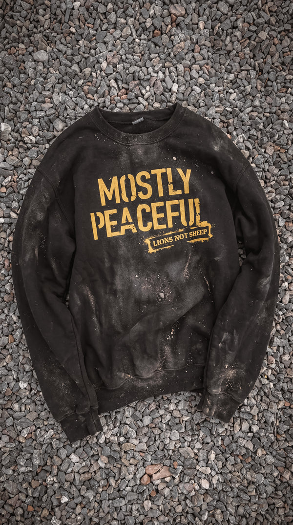 Lions Not Sheep "Mostly Peaceful" Unisex Crewneck Sweatshirt