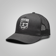 Black/White Lions Not Sheep "Crest" 5 Panel Trucker Hat - Dark Version