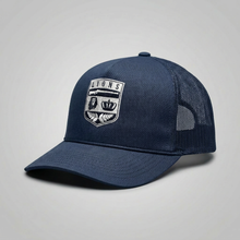 Black/White Lions Not Sheep "Crest" 5 Panel Trucker Hat - Dark Version