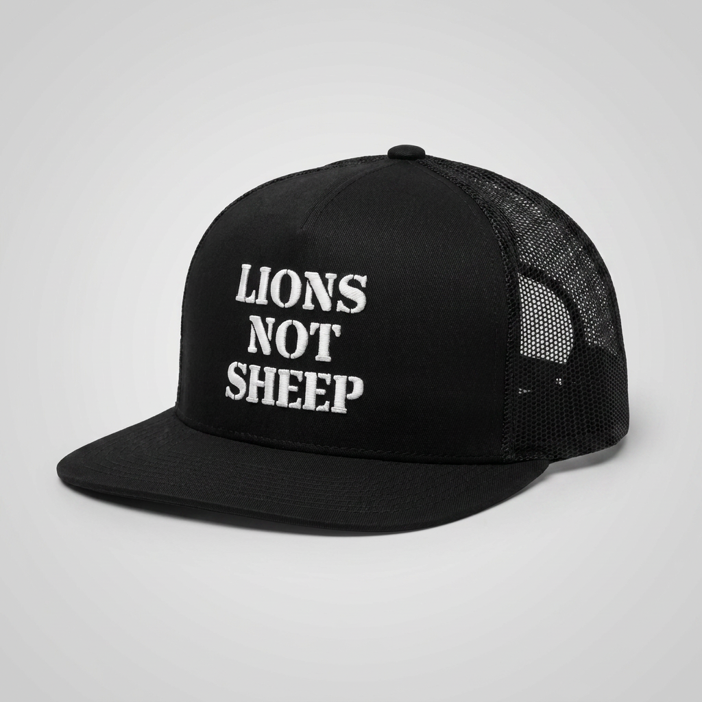 Lions Not Sheep "OG" 5 Panel Trucker Hat - Dark Version Old