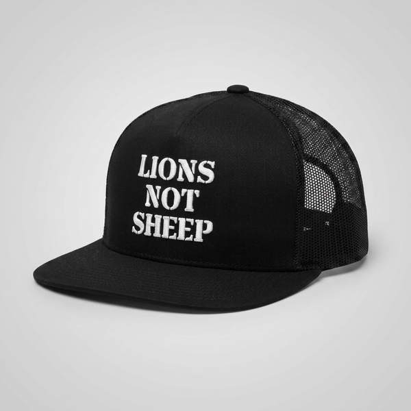 Lions Not Sheep "OG" 5 Panel Trucker Hat - Dark Version Old