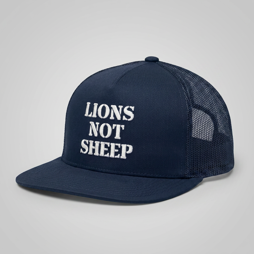 Lions Not Sheep "OG" 5 Panel Trucker Hat - Dark Version Old