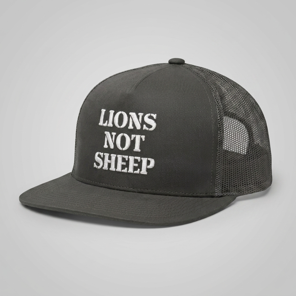 Lions Not Sheep "OG" 5 Panel Trucker Hat - Dark Version Old