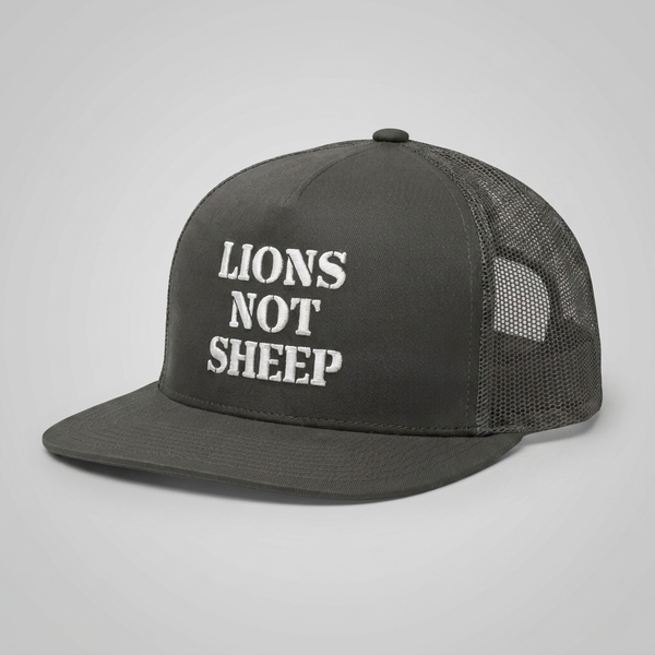 Lions Not Sheep "OG" 5 Panel Trucker Hat - Dark Version Old