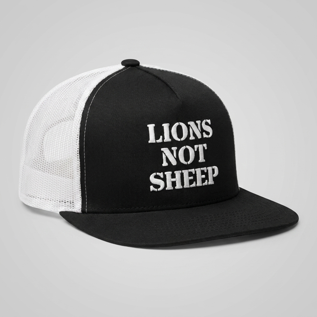 Lions Not Sheep "OG" 5 Panel Trucker Hat - Dark Version Old