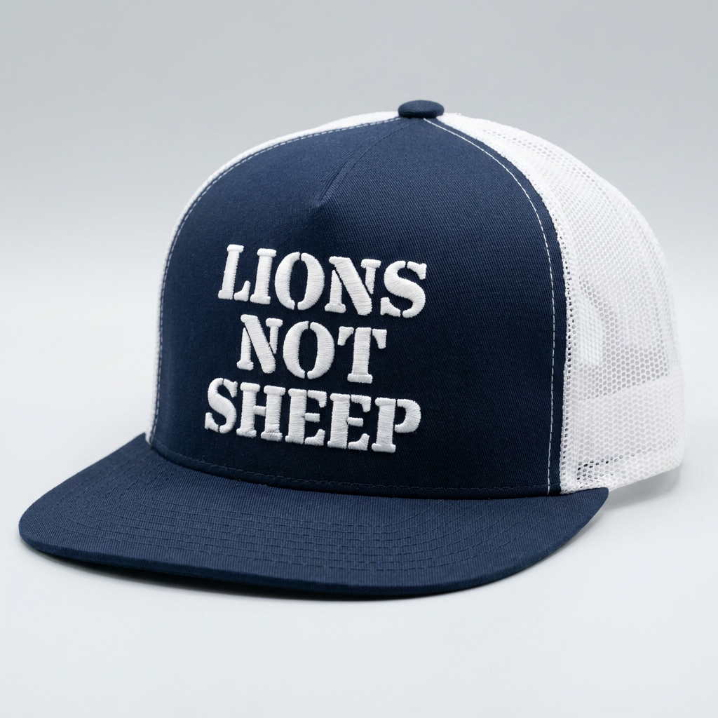 Lions Not Sheep "OG" 5 Panel Trucker Hat - Dark Version Old