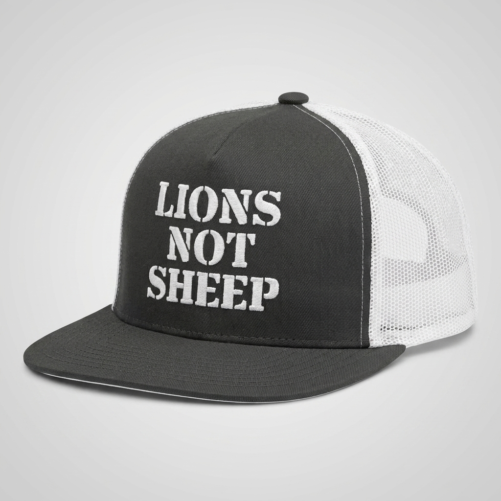 Lions Not Sheep "OG" 5 Panel Trucker Hat - Dark Version Old