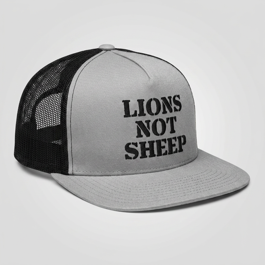 Lions Not Sheep "OG" 5 Panel Trucker Hat - Dark Version Old